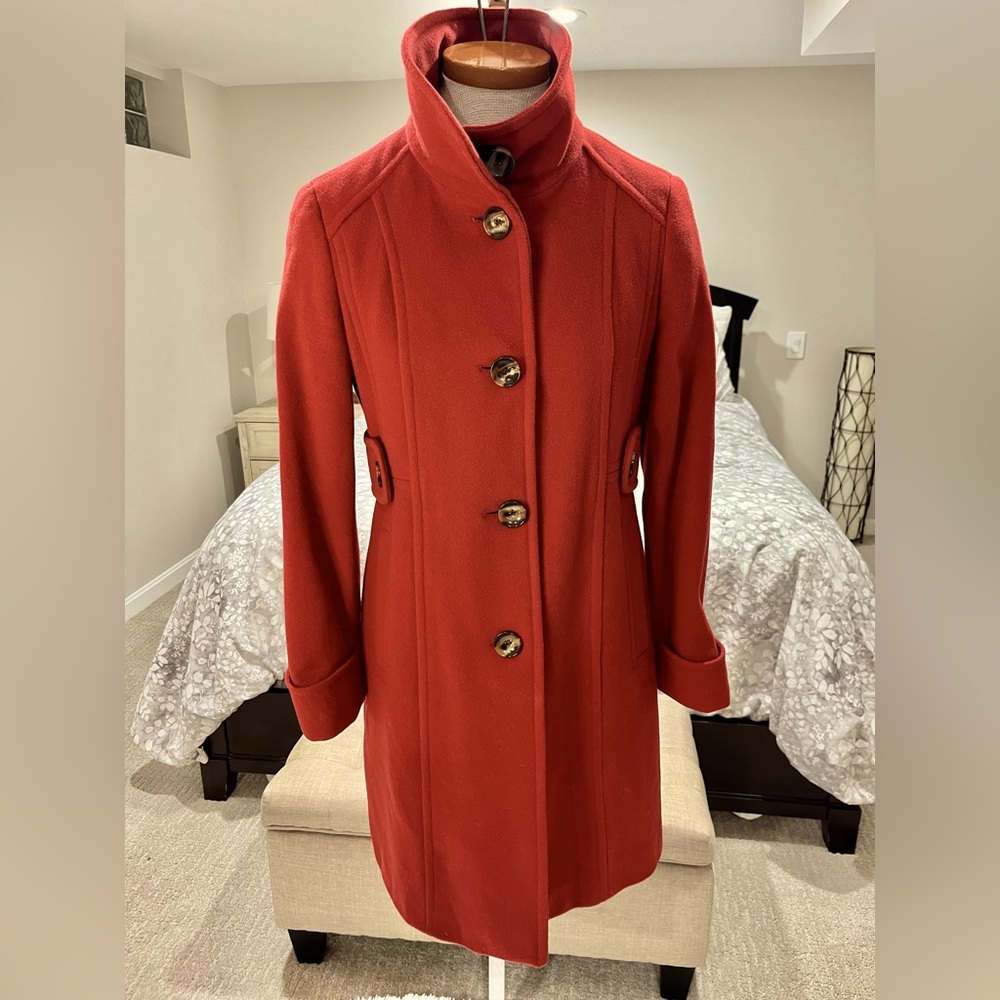 Burnt Orange Kenneth Coal Chic Wool Coat